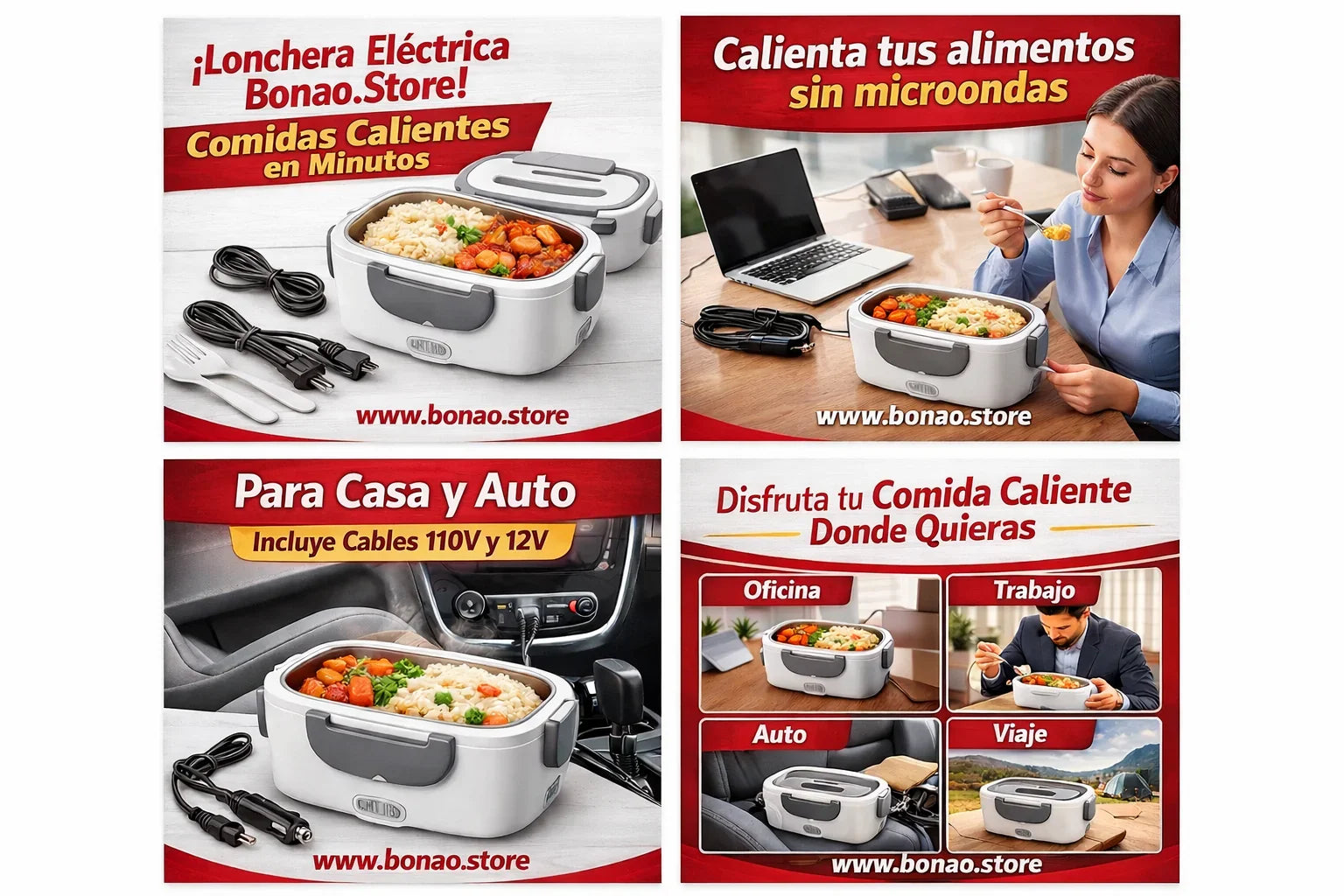 🔥 Lonchera Eléctrica Portátil 110V/12V – Calienta tu Comida en Minutos | Pago Contra Entrega RD