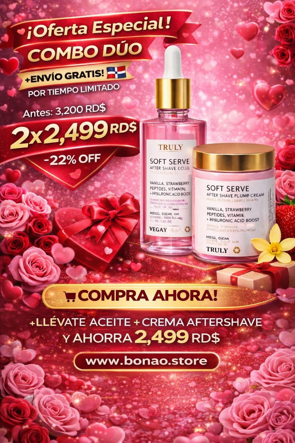 💈 Combo Dúo SOFT SERVE – Aceite + Crema Aftershave | Vainilla & Fresa